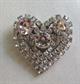 Vintage Rhinestone Heart Pin Costume Jewelry I Love You Something Old Anniversary