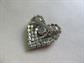 Vintage Rhinestone Heart Pin Costume Jewelry I Love You Something Old Anniversary