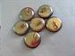 1980's Three Pairs Enameled Large button Earrings Clip On Vintage Costume Jewelry