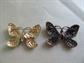 Two Rhinestone Butterfly Pins Costume Jewelry Butterfly Monarch Summer