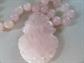 Vintage Genuine Pink Rose Quartz Necklaces Genuine Stone Ladies Jewelry