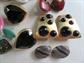 Vintage Earrings Lot 1980's and Up Crown Trifari Monet Genuine Stone Clips On and Pierced Costume Jewelry Black Glass Hearts