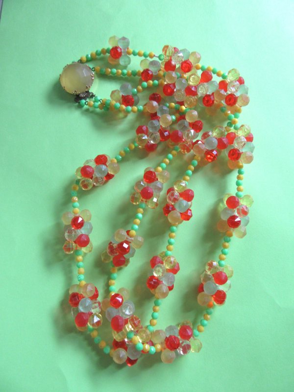 Vintage Western Germany Lucite Necklace Signed Jewelry