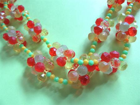 Vintage Western Germany Lucite Necklace Signed Jewelry