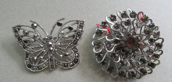 Vintage Rhinestone Pins Butterfly 