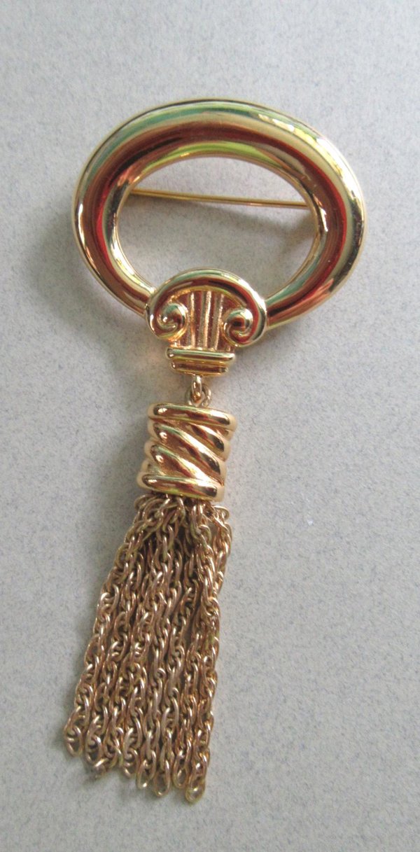 Vintage Monet Tassel Pin Signed Jewelry