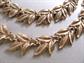 1950's Trifari Leaf Choker Necklace and Bracelet Set Brushed Gold Tone Signed Vintage Costume Jewelry