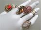 Vintage 1970's Adjustable Rings Lot Rhinestone Foiled Glass Sarah Coventry Renaissance Costume Accessory