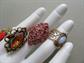 Vintage 1970's Adjustable Rings Lot Rhinestone Foiled Glass Sarah Coventry Renaissance Costume Accessory