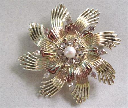 Vintage Ceil Chapman Pin Rhinestone Signed Jewelry
