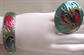 1980's Enameled Floral Pin and Bracelet Set Costume Jewelry