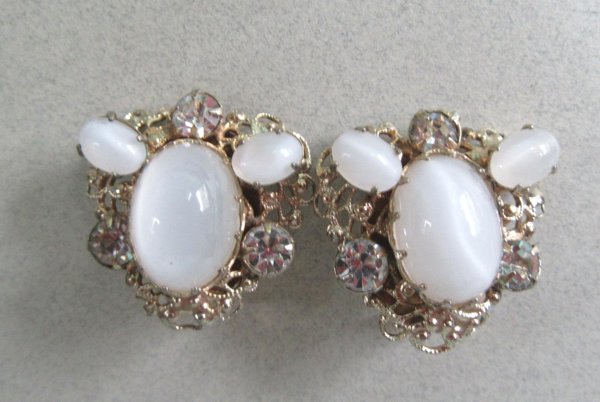 Karin Vintage Rhinestone Earrings Signed Jewelry