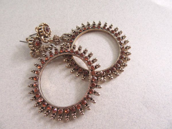 Two Pairs Vintage Avon Pierced Rhinestone Earrings Signed Jewelry