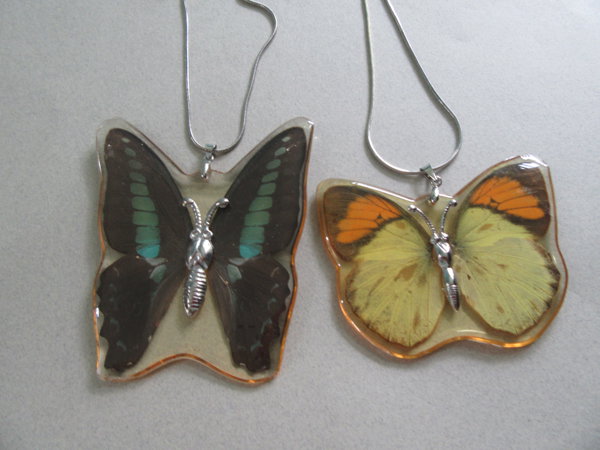 Real Butterflies Pendant Necklaces Never Worn Butterly 