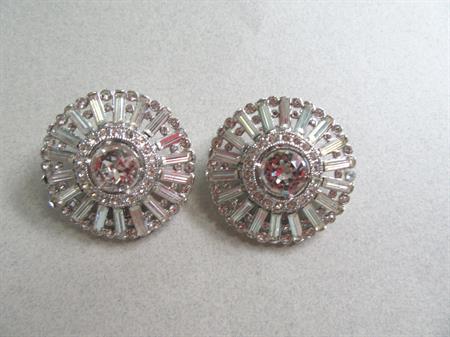 1950's Mid Century Rhinestone Clip On Earrings Vintage Costume Jewelry '50's Accessories