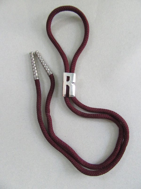 Swank Signed Initial "R" Bolo Tie Country Western Accessories 