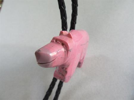 1980's Bolo Tie Genuine Stone Bear Cowboy Cowgirl 