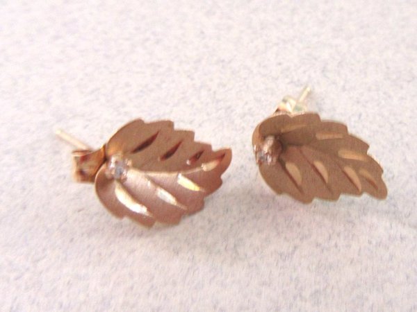 Genuine 14k Gold and Diamond Earrings  Fine Jewelry