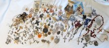 Religious Jewelry Lot Rosaries Medals Christian Catholic