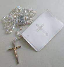 Crystal Relic Rosary Religious Lourdes Catholic Christian 