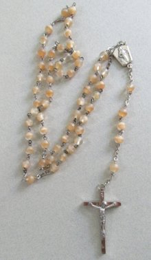 Vintage Glass Rosary Italy Gospa IZ Medugorg Christian Catholic