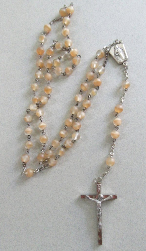 vintage Glass Rosary Italy Gospa IZ Medugorg Christian Catholic