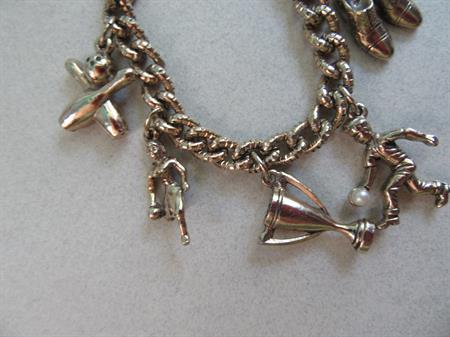 1950's Bowling Charm Bracelet Smaller Wrist Bowler Vintage Jewelry