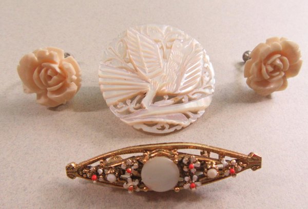 Vintage Pin Lot Mother of Pearl And More