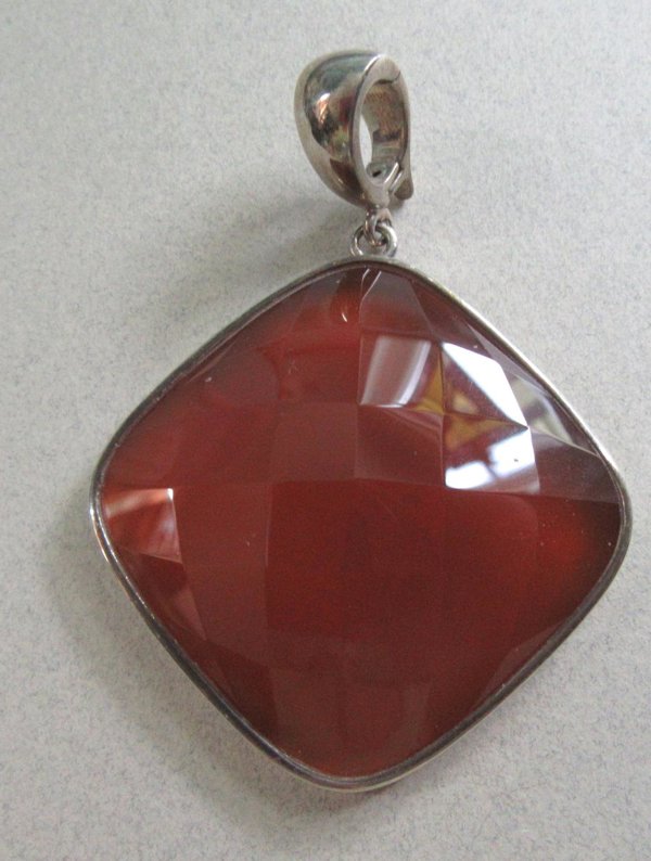 Sterling Silver Stone Pendant 925 Fine Jewelry