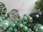 Vintage Green Costume Jewelry Lot Glass Bubble Necklace Bangle Bracelet Earrings