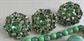 Vintage Green Costume Jewelry Lot Glass Bubble Necklace Bangle Bracelet Earrings