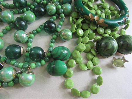 Vintage Green Jewelry Lot 