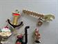 Vintage Figural Pin Jewelry Lot Wrench Pot Belly Stove Anchor Clock Umbrellas Fire Hydrant Costume Jewelry