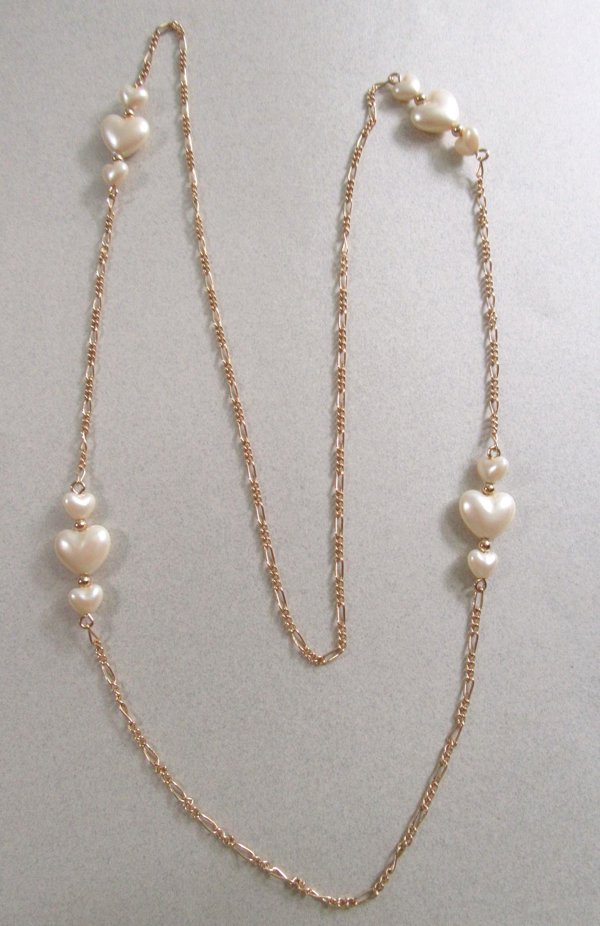 Vintage Hearts Necklace  Valentines Day Jewelry