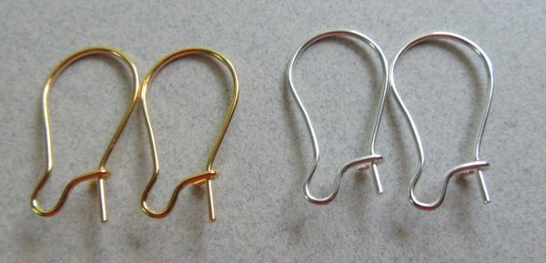 Ear Wires Kidney Shaped  Your Choice Gold Or Silver Jewelry Supplies