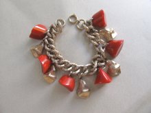  Vintage Bakelite Charm Bracelet Larger Wrist 