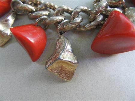  Vintage Bakelite Charm Bracelet Larger Wrist 