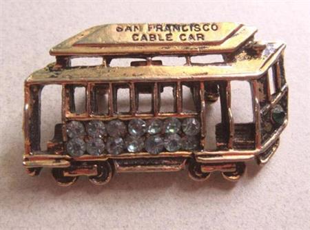 Vintage San Francisco Cable Car Pin California Souvenir Jewelry