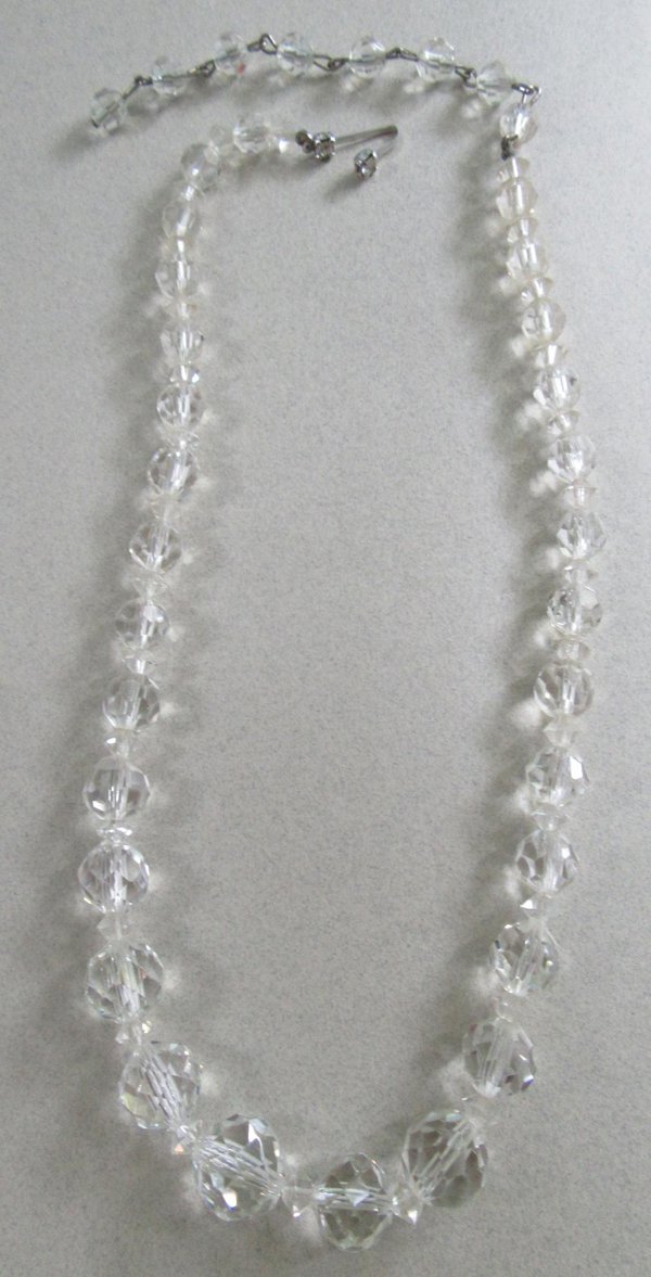 Marvella Crystal Choker Necklace 1950's Signed Costume Jewelry