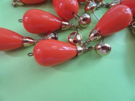 Vintage Mod Orange Lucite Pierced Earrings Lot  Never Worn