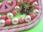 Vintage Pink Jewelry Lot Lucite Bracelet Rope Necklace Rings Peace Pendant Butterfly and Necklaces