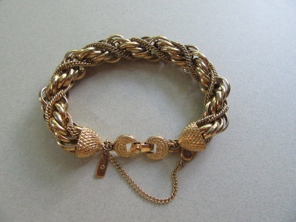 Vintage Monet Rope Bracelet  Signed Jewelry 