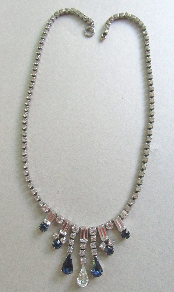 Vintage Sterling Rhinestone Necklace Fine Jewelry 