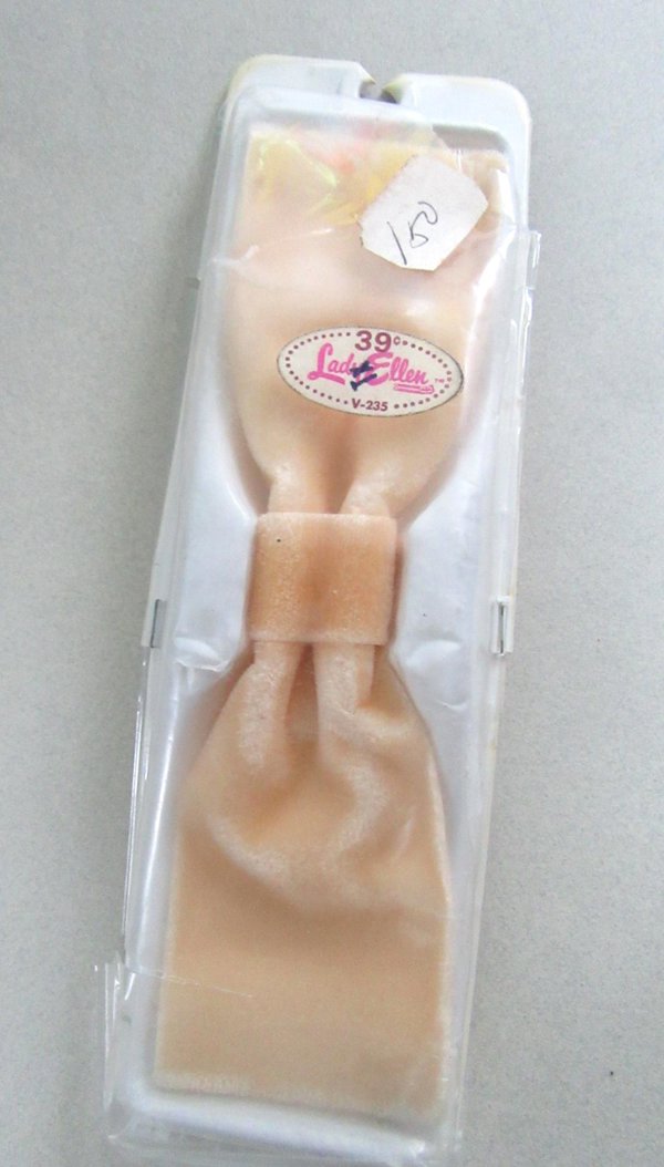 Vintage Peach Velvet Hair Bow Never Worn Original Package 