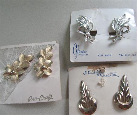1950's Earrings Lot  Signed Vintage Jewelry