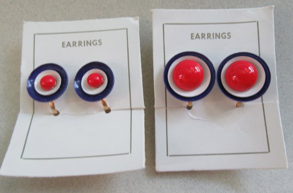 Vintage 1960's Mod Clip Earrings Your Choice