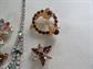 Vintage Rhinestone Jewelry Lot Astra Joseph Weisner Signed Necklace Pins Brooches