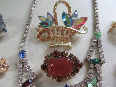 Vintage Rhinestone Jewelry Lot Astra Joseph Weisner Signed Brooches