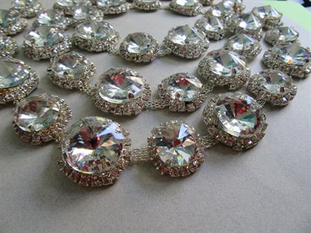 Rivoli Rhinestone Large Mesh Trim Outrageous! Sewing Destash 