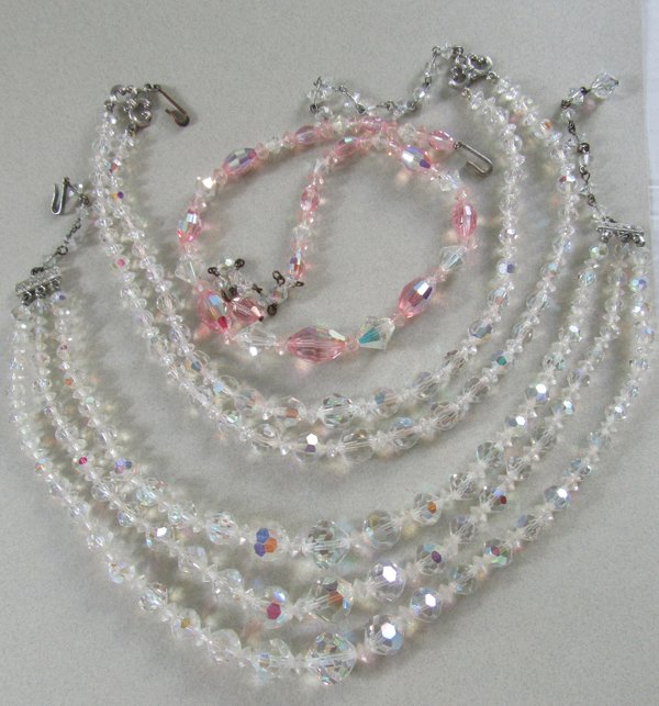 Vintage Crystal Necklaces Lot Jewelry Making Supplies